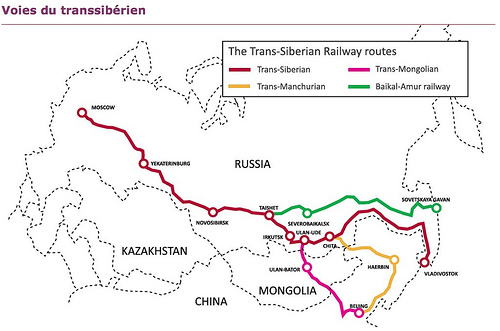 La carte du Transsibérien