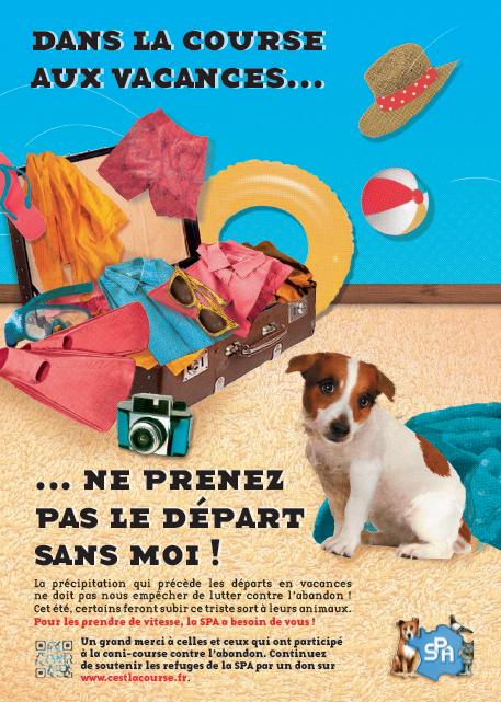 Affiche de la SPA pour la garde des animaux pendant les vacances