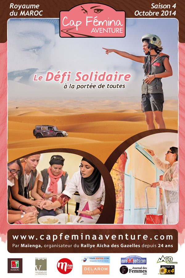 Affiche du Raid Cap Femina 2014 Source photo : http://www.capfeminaaventure.com/fr/accueil/