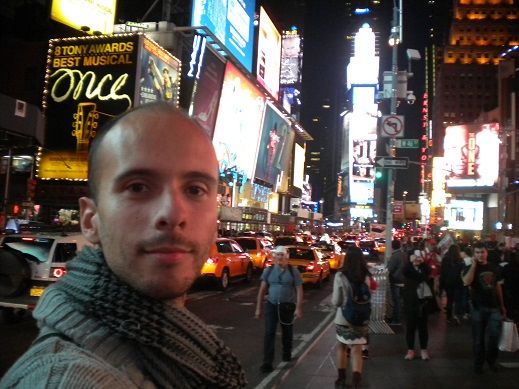Jérémy (Roadcalls) à Time Square à New York