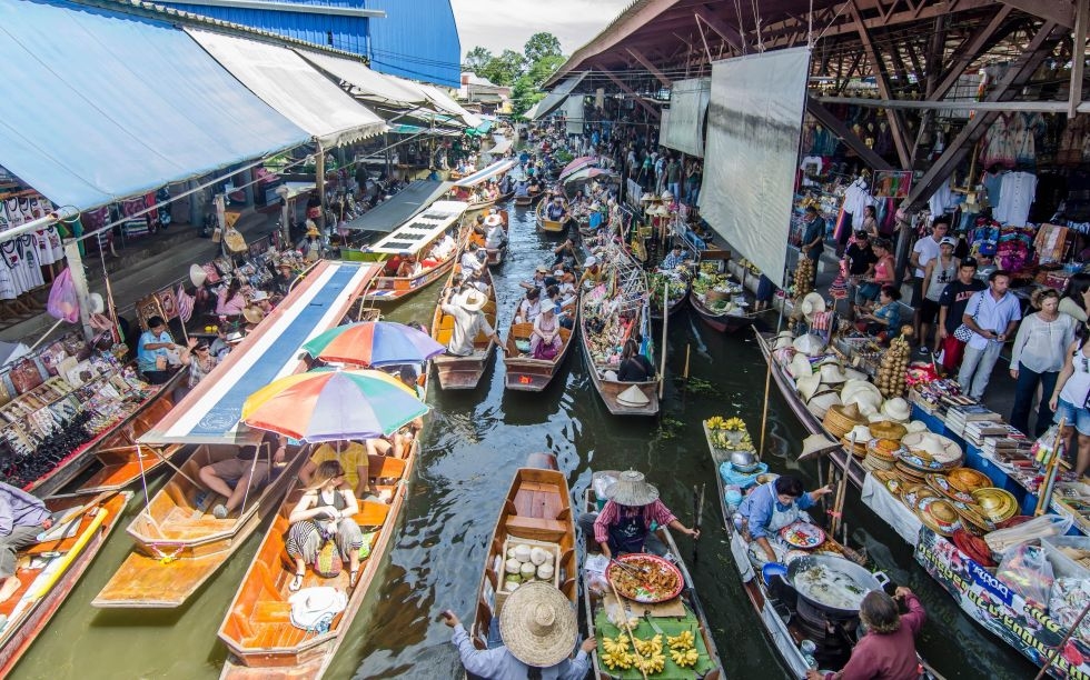 Le marché flottant de Bangkok