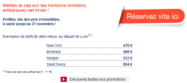 Promotions Air France