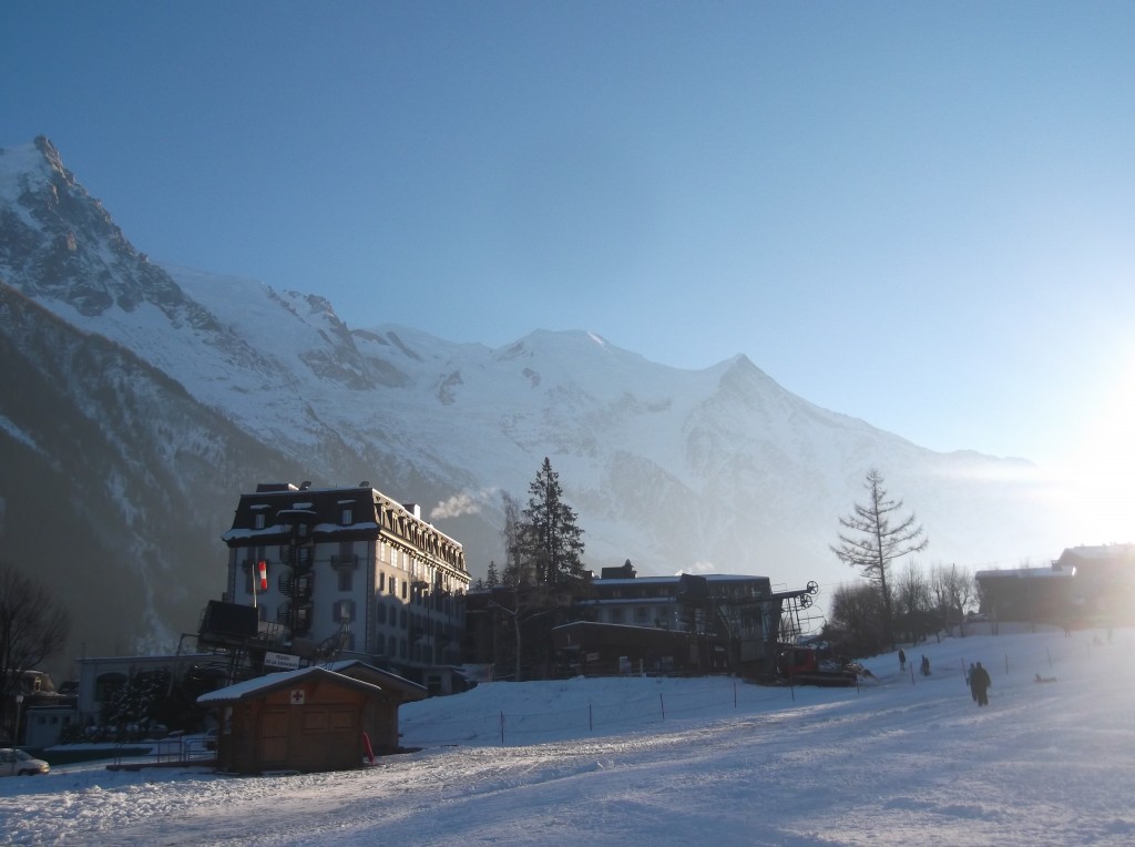 Vue sur le Mont Blanc depuis la station de ski de Chamonix