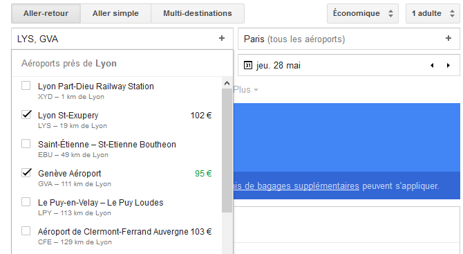 Comparateur de vol Google Flights