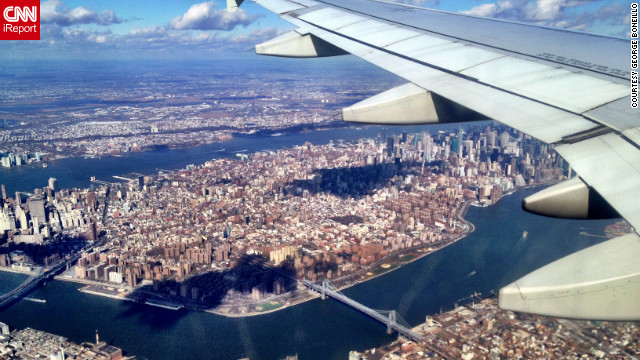 Vue sur New York depuis l'avion