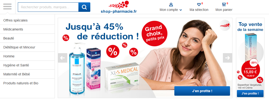 Le site Shop Pharmacie