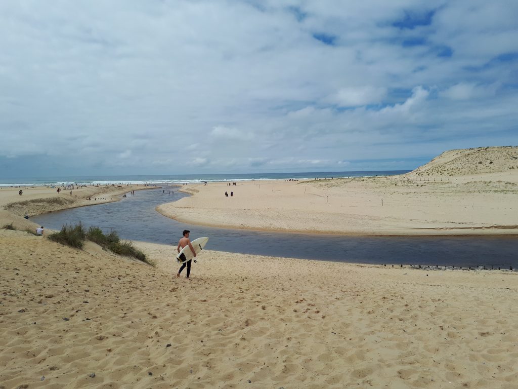 Surf à Moliets-et-Maâ (embouchure d'Huchet)