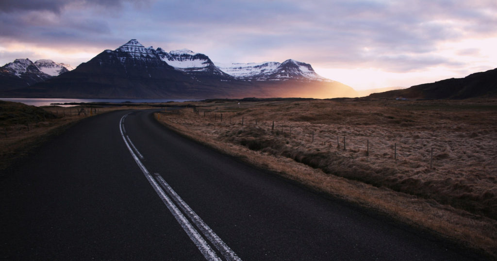 Une route en Islande (Þjóðvegur, Austurland)