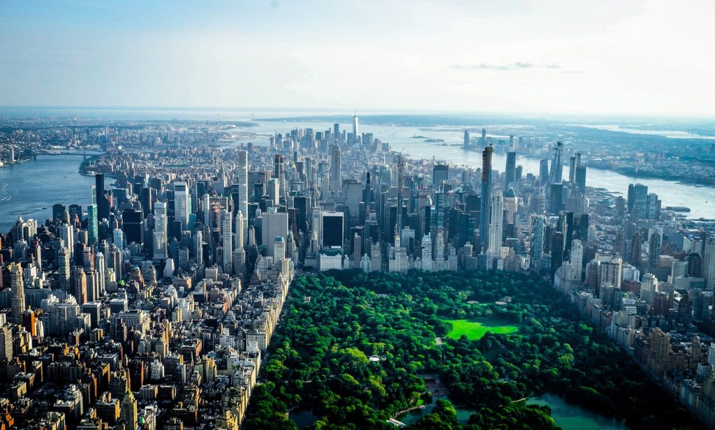 Vue en hélicoptère de New York