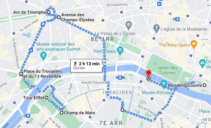 paris tour itineraire